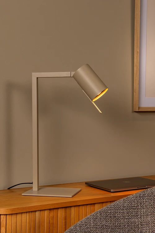 Lucide LESLEY - Lampe de bureau - 1xGU10 - Taupe - ambiance 1